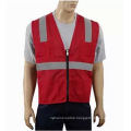 High Visibility Vest with Zipper Made of Mesh Fabric